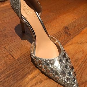 Badgley Mischka 9 Rhinestone heels GORGEOUS